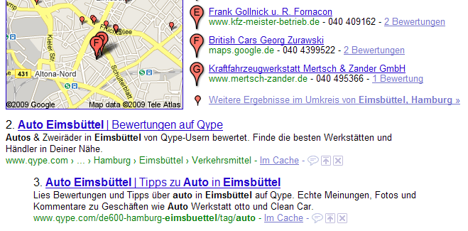 Google Snippet mit Breadcrumb