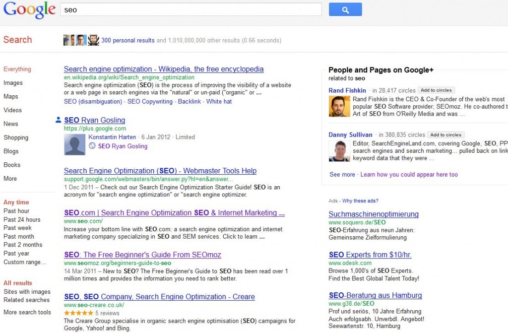 Google Social Search Snippets